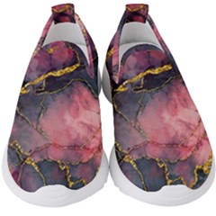 Pink Texture Resin Kids  Slip On Sneakers