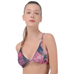 Pink Texture Resin Knot Up Bikini Top