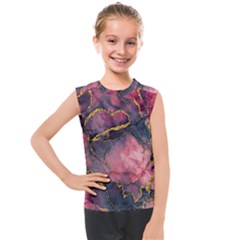 Pink Texture Resin Kids  Mesh Tank Top by Vaneshop