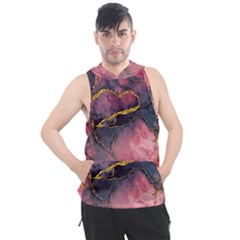 Pink Texture Resin Men s Sleeveless Hoodie by Vaneshop