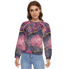 Pink Texture Resin Women s Long Sleeve Raglan Tee