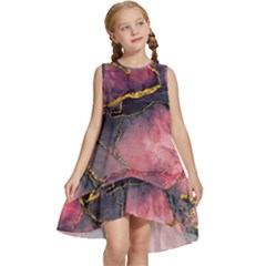 Pink Texture Resin Kids  Frill Swing Dress by Vaneshop