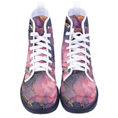 Pink Texture Resin Men s High-top Canvas Sneakers by Vaneshop