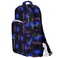 Background Pattern Graphic Double Compartment Backpack