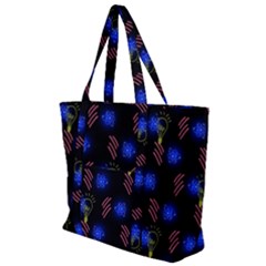 Background Pattern Graphic Zip Up Canvas Bag