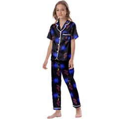 Background Pattern Graphic Kids  Satin Short Sleeve Pajamas Set by Vaneshop