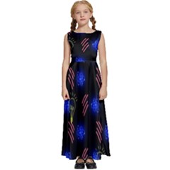 Background Pattern Graphic Kids  Satin Sleeveless Maxi Dress