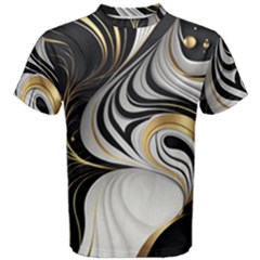 Pattern Gold Marble Men s Cotton Tee by Vaneshop