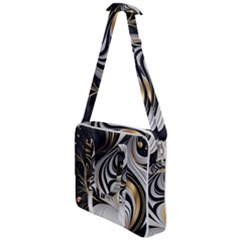 Pattern Gold Marble Cross Body Office Bag by Vaneshop