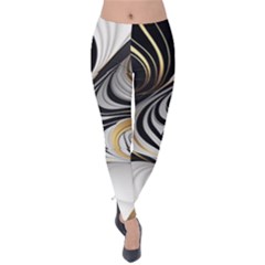 Pattern Gold Marble Velvet Leggings by Vaneshop