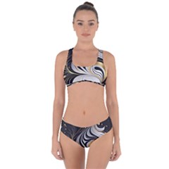 Pattern Gold Marble Criss Cross Bikini Set by Vaneshop