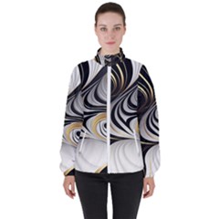 Pattern Gold Marble Women s High Neck Windbreaker