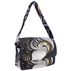 Pattern Gold Marble Courier Bag by Vaneshop