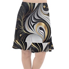 Pattern Gold Marble Fishtail Chiffon Skirt by Vaneshop