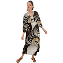 Pattern Gold Marble Grecian Style  Maxi Dress by Vaneshop