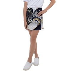 Pattern Gold Marble Kids  Tennis Skirt by Vaneshop