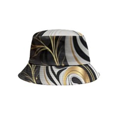 Pattern Gold Marble Inside Out Bucket Hat (kids) by Vaneshop