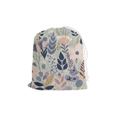 Flower Floral Pastel Drawstring Pouch (medium) by Vaneshop