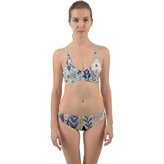 Flower Floral Pastel Wrap Around Bikini Set by Vaneshop