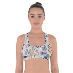 Flower Floral Pastel Cross Back Sports Bra by Vaneshop