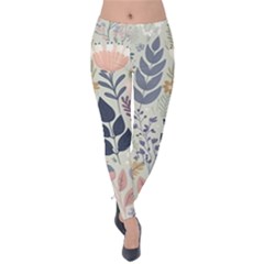 Flower Floral Pastel Velvet Leggings