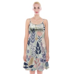 Flower Floral Pastel Spaghetti Strap Velvet Dress by Vaneshop