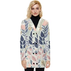 Flower Floral Pastel Button Up Hooded Coat  by Vaneshop