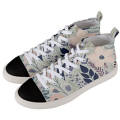 Flower Floral Pastel Men s Mid-top Canvas Sneakers by Vaneshop