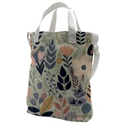 Flower Floral Pastel Canvas Messenger Bag by Vaneshop