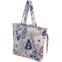 Flower Floral Pastel Drawstring Tote Bag by Vaneshop