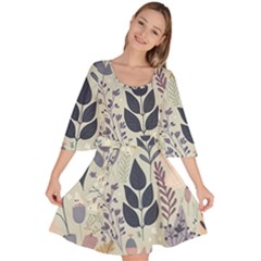 Flower Floral Pastel Velour Kimono Dress by Vaneshop