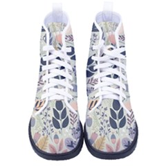 Flower Floral Pastel Men s High-top Canvas Sneakers by Vaneshop