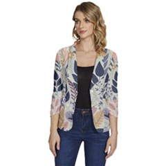 Flower Floral Pastel Women s One-button 3/4 Sleeve Short Jacket by Vaneshop