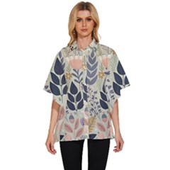 Flower Floral Pastel Women s Batwing Button Up Shirt