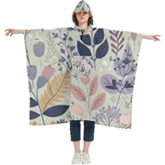 Flower Floral Pastel Women s Hooded Rain Ponchos by Vaneshop