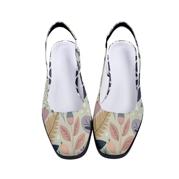 Flower Floral Pastel Women s Classic Slingback Heels