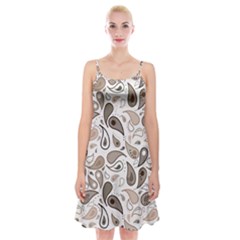 Paisley Pattern Background Graphic Spaghetti Strap Velvet Dress by Vaneshop