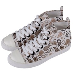 Paisley Pattern Background Graphic Women s Mid-top Canvas Sneakers by Vaneshop