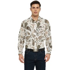 Paisley Pattern Background Graphic Men s Long Sleeve Pocket Shirt  by Vaneshop