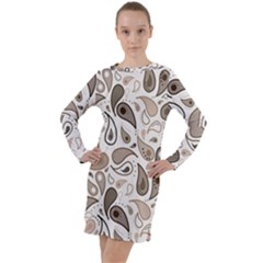 Paisley Pattern Background Graphic Long Sleeve Hoodie Dress by Vaneshop