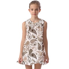 Paisley Pattern Background Graphic Kids  Pilgrim Collar Ruffle Hem Dress by Vaneshop