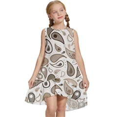 Paisley Pattern Background Graphic Kids  Frill Swing Dress by Vaneshop