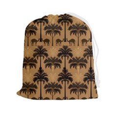 Camel Palm Tree Drawstring Pouch (2xl) by Vaneshop