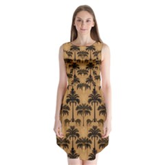 Camel Palm Tree Sleeveless Chiffon Dress   by Vaneshop