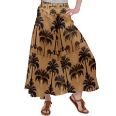 Camel Palm Tree Women s Satin Palazzo Pants by Vaneshop