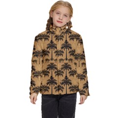 Camel Palm Tree Kids  Puffer Bubble Jacket Coat