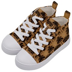 Camel Palm Tree Kids  Mid-top Canvas Sneakers by Vaneshop