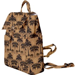 Camel Palm Tree Buckle Everyday Backpack by Vaneshop