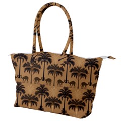 Camel Palm Tree Canvas Shoulder Bag