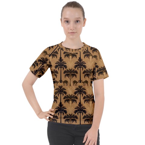 Camel Palm Tree Women s Sport Raglan Tee by Vaneshop